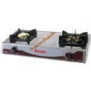 ราคา เตาแก๊สตั้งโต๊ะคู่รินไน หัวทองเหลืองคู่ รุ่น RY-9002 TBS