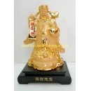 ราคา เทพเจ้าไฉ่ซื่งเอี้ยปางยืนสีทองบนฐานเรซิ่นสีไม้ ขนาด 18 นิ้ว