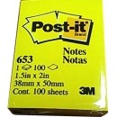 ราคา โพสต์-อิท โน้ต 3M สีเหลืองเข้ม 653 1.5x2''