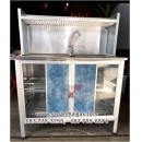 ราคา ซิ้งค์ล้างจาน1 หลุม มีที่พัก ขนาด 1 เมตร แบบมีตู้และต่อบน (สีอลูมิเนียม) ตราซันชายน์