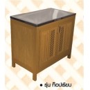 ราคา ตู้ครัว LISTO ตู้ครัวท็อปเรียบสแตนเลส ลายหวายผสม สีสัก วัสดุ WPC