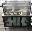 ราคา ซิ้งค์ล้างจาน 2 หลุม มีที่พัก ขนาด 1.20 เมตร แบบมีตู้และต่อบน (สีชา)