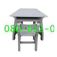 ราคา pmy1-10 โต๊ะ-เก้าอี้นักเรียน มอก.ระดับ2(อนุบาล) พลาสติกทั้งตัว แบบสี่เหลี่ยมคางหมู