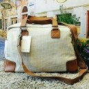ราคา Zara man กระเป๋าถือและสะพายแคนวาส ขนาดใหญ่ สีน้ำตาล