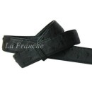 ราคา เข็มขัดหนังนกกระจอกเทศแท้ สีดำ, กว้าง 1.3 นิ้ว - code 3q0101