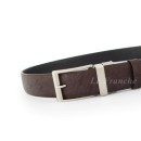 ราคา เข็มขัดหนังวัวแท้ ลายนกกระจอกเทศน้ำตาลเข้ม พร้อมหัวเข็มขัดนิกเกิ้ล - code 3W0021