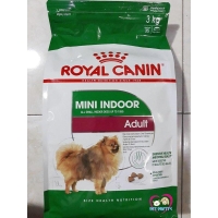 ราคา อาหารสุนัข Royal canin Mini Indoor Life Adult 3kg สุนัขโตพันธุ์เล็กเลี้ยงในบ้าน10เดือน-8ปี