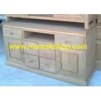 ราคา เฟอร์นิเจอร์ไม้สัก(Furniture) ตู้โชว์,ตู้วางทีวีไม้สักลิ้นชักนุน