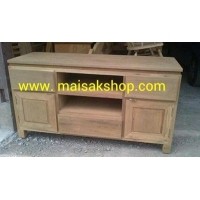 ราคา เฟอร์นิเจอร์ไม้สัก(Furniture) ตู้โชว์,ตู้วางทีวีไม้สัก 2บาน ทึบ 3 ลิ้นชักยกขอบ