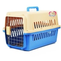 ราคา กล่องใส่สุนัขเพื่อเดินทางหรือขึ้นเครื่องบิน ขนาดกลาง สีทูโทนน้ำตาล-ครีม(สุนัข10กก.)