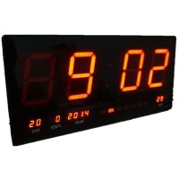 ราคา นาฬิกา LED ติดฝาผนัง แบบบาง ตัวเลข 4 นิ้ว ขนาด 18 นิ้ว ไฟสีแดง