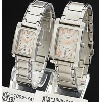 ราคา นาฬิกา Casio เซ็ทคู่ ชาย-หญิง นาฬิกา CASIO Beside lady BEL-100D-7A3VDF คู่กับ Gent BEM-100D-7A3VDF