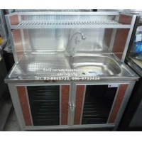 ราคา ซิ้งค์ล้างจาน (อ่างล้างจาน) สแตนเลส แบบหลุมเดี่ยว ขนาด 1 เมตร ยี่ห้อซันชาน์