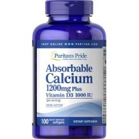 ราคา Puritan Absorbable Calcium 1200mg Plus Vitamin D3 1000 IU 100 Softgels แคลเซี่ยมและวิตามินดี