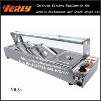 ราคา ตู้โชว์อาหารใช้ไฟฟ้า มีถาดอุ่น 4 ถาด มีกระจกครอบ รุ่น VB-84