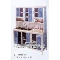 ราคา ตู้ครัวพร้อมซิ้งค์สแตนเลสแบบ 2 อ่าง ขนาด 1.50 เมตร ยี่ห้อไลอ้อน