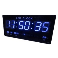 ราคา นาฬิกา LED ติดฝาผนัง แบบบาง ตัวเลข 3 นิ้ว ขนาด 18 นิ้ว ไฟสีฟ้า