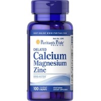 ราคา Puritan Chelated Calcium Magnesium Zinc 1000mg/400mg/25mg 100Caplets แคลเซี่ยมแมกนีเซี่ยมและซิงค์