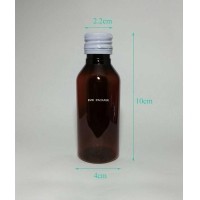 ราคา ขวดPET60cc สีชา ฝาเกลียวล็อคบิดขาด