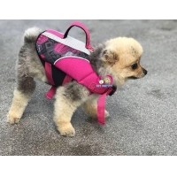ราคา เสื้อชูชีพสุนัข ลายกราฟฟิก ไซส์ S ชิวาวา ปอม ชิสุเล็ก ยี่ห้อ PUPPE รอบตัว 48-60cm สีชมพู