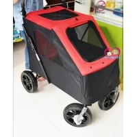 ราคา ถูกและดีมาก รถเข็นสุนัข คันใหญ่จัมโบ้ 4 ล้อ รับนน.สูงสุด40กก สีแดง