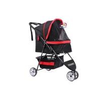 ราคา รถเข็นสุนัข รถเข็นหมา แบรนด์DODOPET ST028 รุ่น3ล้อ รับนน 15กก สีดำแดง