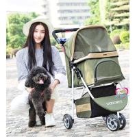 ราคา รถเข็นสุนัข รถเข็นหมา แบรนด์DODOPET ST028 รุ่น3ล้อ รับนน 15กก สีเขียว