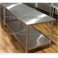 ราคา โต๊ะสแตนเลสขากลม 180ซม. 2 ชั้น(ย180*ก60*ส80ซม)