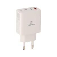 ราคา อะแดปเตอร์ TECHPRO Wall USB Charger 1 USB-A (QC3.0) / 1 USB-C (PD20W) White (TP-WC04) (TISI) (8857899751481)