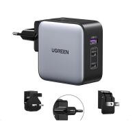 ราคา อะแดปเตอร์ Ugreen Wall USB Charger 1 USB-A / 2 USB-C (PD65W) (US/UK/EU) GaN ALU Gray (25828) (TISI) (6941876228287)