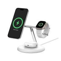 ราคา ที่ชาร์จไร้สาย Belkin 3-in-1 Wireless Charger Magnetic Stand Oi2 15W White (WIZ023thWH) (745883877812)