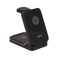ราคา ที่ชาร์จไร้สาย QPLUS 15W Max 3in1 Wireless Charger QI-001 Black (8856899549722)