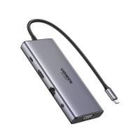 ราคา ยูเอสบีฮับ Ugreen 11-in-1 USB-Cx2 USB-C 3.2+USB-A 3.2+USB-A 3.0+HDMI(4K@60Hz)+VGA+RJ45 Gigabit (45520) Gray (6941876245208)