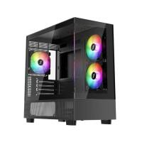 ราคา เคสคอมพิวเตอร์ 1STPLAYER Miki Mi5 K Tempered Glass MATX Gaming Case with F7 ARGB Cooling Fan x3 Black (6977916591349)