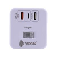 ราคา ปลั๊กไฟ Toshino TIS 4 Way 1 Switch 3 USB 2M. (CU20PD-2M) White (6904531006057)