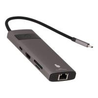 ราคา Blue Box Port Hub USB Type-C 8-in-1 Multifunction Converter with Screen On/Off button Grey (8858882872848)