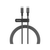 ราคา สายชาร์จ Philips USB-C to USB-C Cable 60W Braided 2M Black (DLC5060C/00) (4895229152601)
