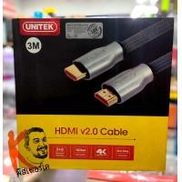 ราคา สาย HDMI แบบสายถัก V2.0 Unitek 1M - 10M งานพรีเมี่ยม 4K/60Hz, 21:9, HDR, 3D IMAX, Dolby Atmos, 7.1 Surround, 32 Audio CH 3M Y-C139RGY (362)