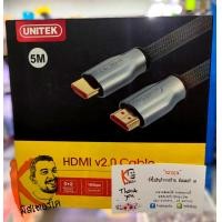 ราคา สาย HDMI แบบสายถัก V2.0 Unitek 1M - 10M งานพรีเมี่ยม 4K/60Hz, 21:9, HDR, 3D IMAX, Dolby Atmos, 7.1 Surround, 32 Audio CH 5M Y-C140RGY (363)