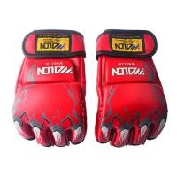 ราคา นวมซ้อมมวยแบบตัดปลายนิ้ว WOLON PU (ขนาด 8 oz) สีแดง (Red) (1246)