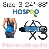 ราคา (ซื้อ3 ราคาพิเศษ) HOSPRO Back Support SIZE S เข็มขัดพยุงหลังแบบมีสาย รูปแบบเว้าพุง ไม่อึดอัด (7169)