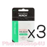 ราคา (ซื้อ3 ราคาพิเศษ) Johnson&Johnson Reach Mint Waxed Dental Floos 50.2M จอห์นสัน แอนด์ จอห์นสัน รีช ไหมขัดฟัน กลิ่นมิ้นท์ (7385)