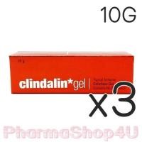 ราคา (ซื้อ3 ราคาพิเศษ) Clindalin Gel คลินดาลิน เจล 10 กรัม เจลแต้มสิวหลอดสีแดง ที่ช่วยรักษา สิวอุดตัน หัวสิวยุบเร็ว (9790)