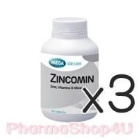 ราคา (ซื้อ3 ราคาพิเศษ) MEGA We Care Zincomin 60เม็ด ซิงโคมิน สังกะสี เพื่อสุขภาพผมและเล็บที่แข็งแรง (1217)