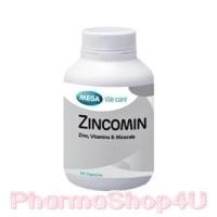 ราคา MEGA We Care Zincomin 60เม็ด ซิงโคมิน สังกะสี เพื่อสุขภาพผมและเล็บที่แข็งแรง (1219)