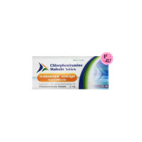 ราคา Chlorpheniramine Maleate (1แผง/10เม็ด) คลอร์เฟนิรามีน ยาแก้เเพ้ ลดน้ำมูก (ยาสามัญประจำบ้าน) (14450)