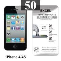 ราคา ฟิล์มกระจก iPhone 4/4s Excel แผ่นละ 17 บาท (แพ็ค 50) (18333)