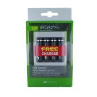 ราคา ถ่านชาร์จ GP recyko pro+ AA 2000 mAh แพ็ค 4 ก้อน แถมฟรีเครื่องชาร์จ USB U411 และสาย micro USB (000897)