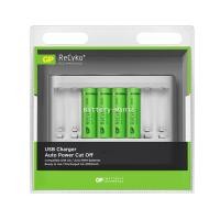 ราคา เครื่องชาร์จ USB GP U811 แถมฟรี ถ่านชาร์จ GP recyko AA 2000 mAh 4 ก้อน (000949)