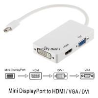 ราคา 3-In-1 DisplayPort to Digi-port Adapter Mini DP Male to HDMI / VGA / DVI Female Converter White (000882)